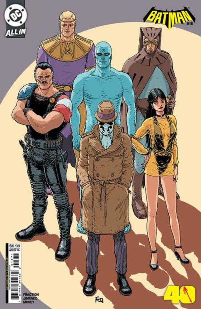 Batman #15 Cover F Frank Quitely Watchmen 40 Th Anniversary Card Stock Variant