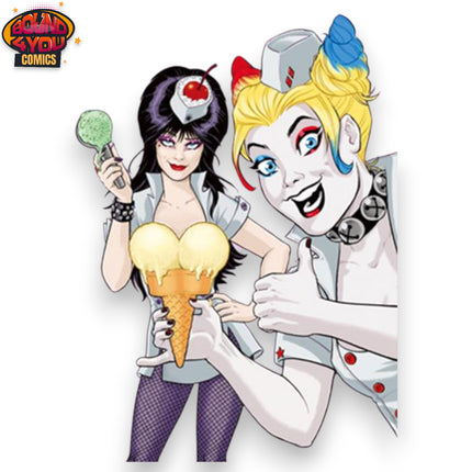 Harley Quinn X Elvira #2 1:25 - Cvr S Amanda Conner Ice Cream Virgin