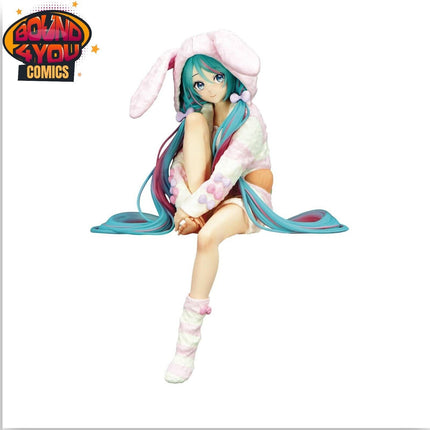 Hatsune Miku Rabbit Ear Hood Pajama Noodle Stopper Figure
