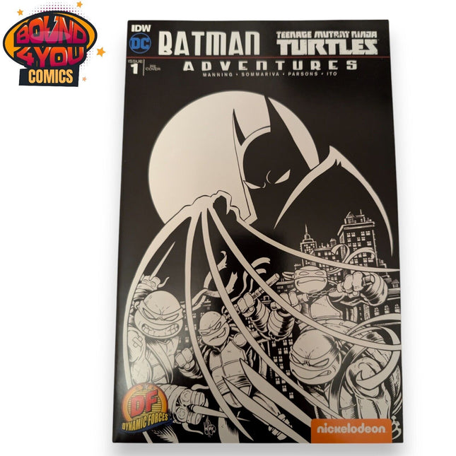 Batman / TMNT Adventures #1 - DF Exclusive Variant B&W Cover - LTD 750 W/COA