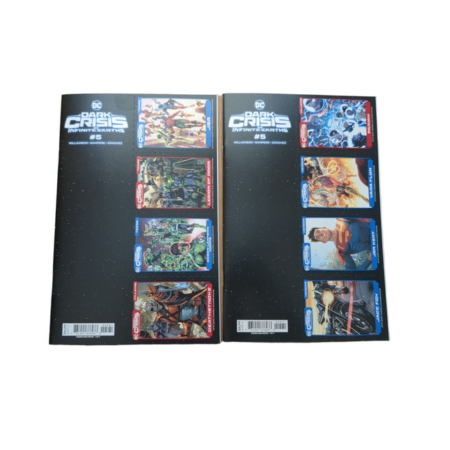 Dark Crisis on Infinite Earths #5 PERFORATED TRADING CARD COVERS A & B