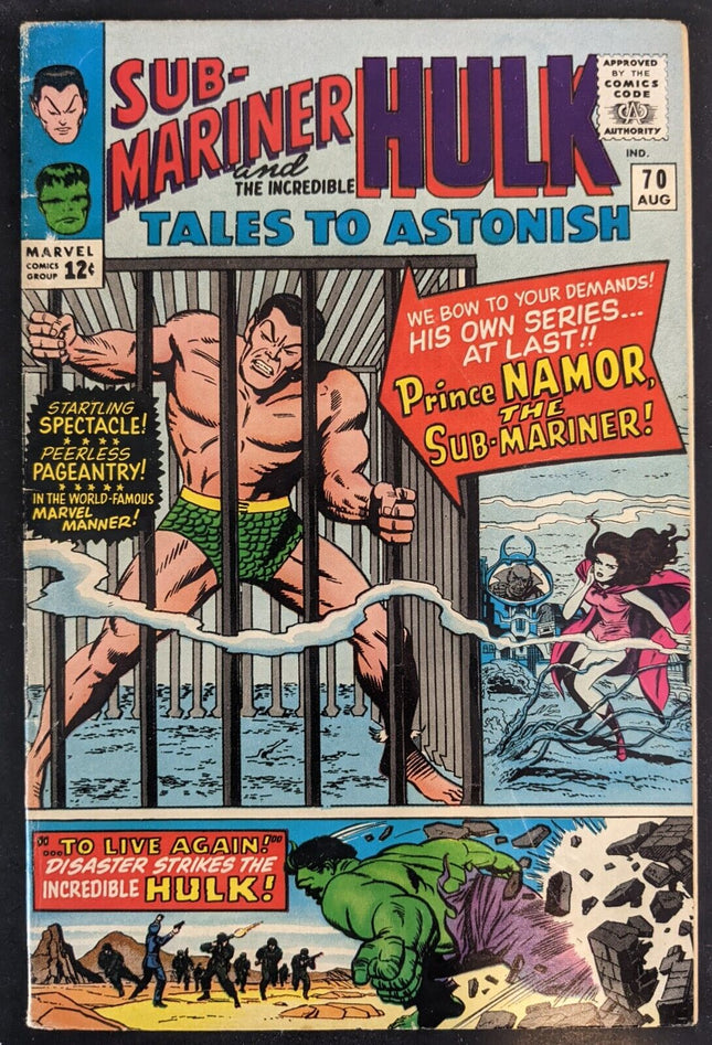 Tales to Astonish 70, 1st solo Subby, Silver Age Key, Lee, Kirby, Marvel,MCU