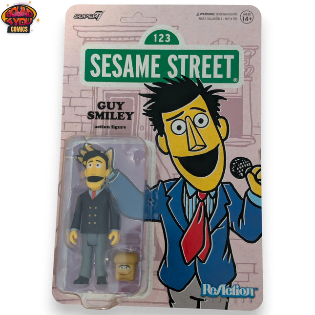 Super7 Sesame Street Wave 2 Guy Smiley W/Bread Reaction Figure