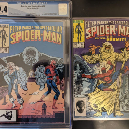 Spectacular Spiderman #98  CGC 9.4 & Spectacular Spiderman #97 First App Spot!