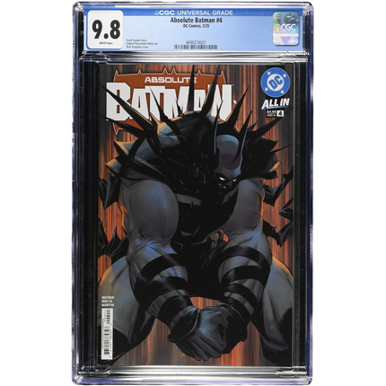 Absolute Batman #4 - Nick Dragotta - CGC 9.8 (DC 2025)